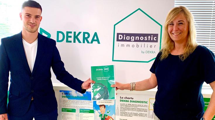 Geoffrey Lardière, Franchisé DEKRA Diagnostic secteur Boulogne Paris 16 et Sophie Lemoine, Responsable Réseau Franchise